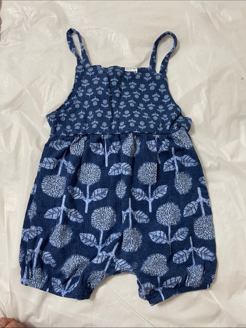 Carter's Navy Floral Print Sleeveless Baby Romper